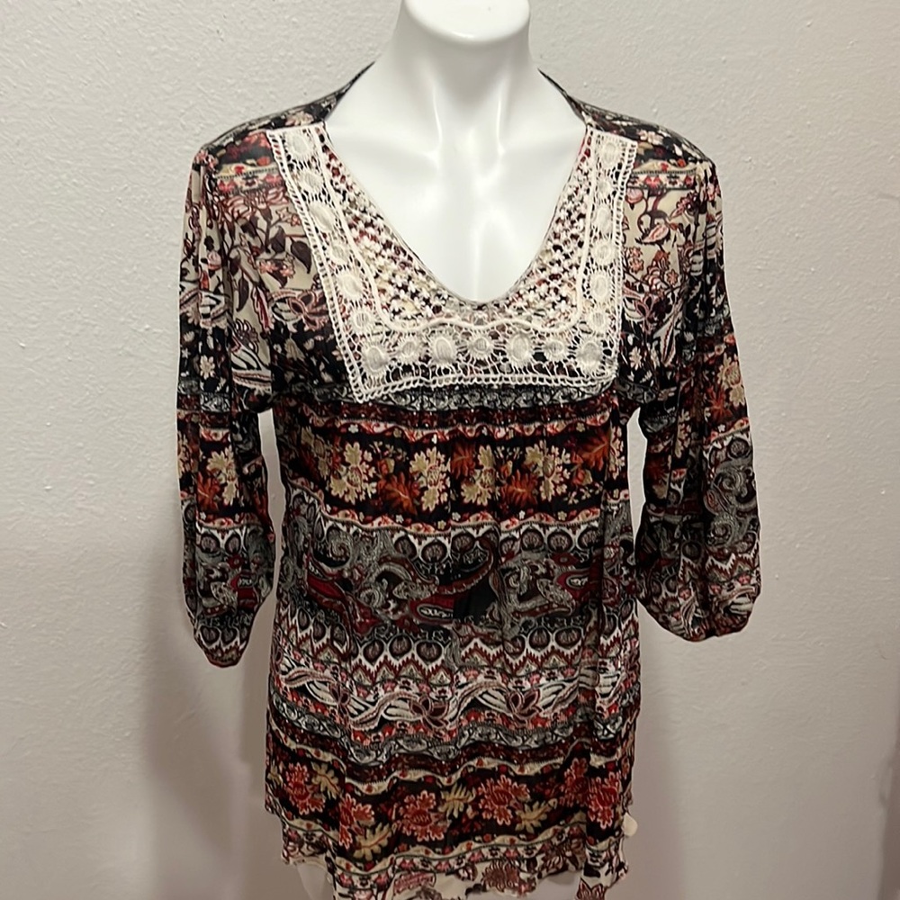 Unity World Wear Boho Shirt Sz L